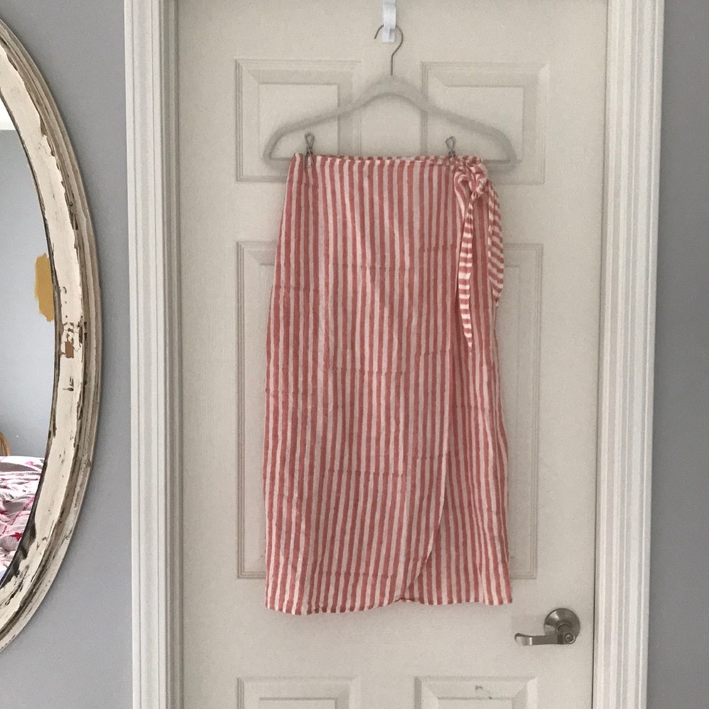 Emerson Fry Clay Stripe Wrap Skirt